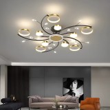 Lustra LED cu Telecomnda KARINA, 68W, 10 Elemente, Lumina Calda/Rece/Neutra, Dimabila, Auriu ModernLight Concept