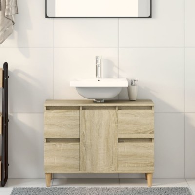 vidaXL Dulap de chiuvetă, stejar sonoma, 80x33x60 cm, lemn prelucrat 849665 foto
