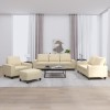 VidaXL Set de canapele, 4 piese, crem, microfibră