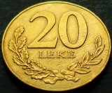 Moneda 20 LEKE - ALBANIA, anul 2000 * cod 5142, Europa