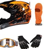 Set casca moto-atv-trotineta-enduro+Ochelari+Manusi+Cagula ,marimi disponibile M si L