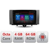 Navigatie Smart For Two 2010-2015 E-Smart10 Octa Core cu Android Radio Bluetooth Internet GPS WIFI DSP 4+64GB 4G CarStore Technology
