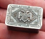 (53) CUTIUTA DIN ARGINT, HERALDICA, PERU, MARCAJ ARGINT 925, 17.93 GRAME, VECHE