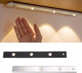 Lampă LED ultra-subțire cu senzor de mișcare, re&icirc;ncărcabilă USB, 3 moduri de culoare, 40 CM, Alba