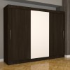 Dulap Dormitor Nova Eco 250 cm x 200 cm , fara oglinda , wenge cu usi glisante wenge alb