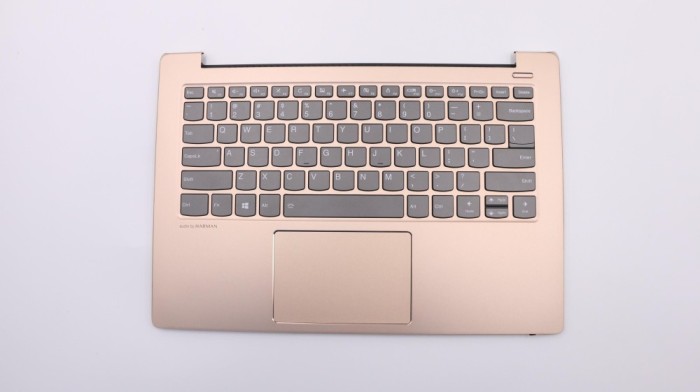 Carcasa superioara cu tastatura palmrest Laptop, Lenovo, IdeaPad 530S-14ARR Type 81H1, 5CB0R11980, AM171000250, ET171000110, iluminata, aurie, layout