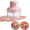 Tocator Electric Roz, Mini, USB, 45W, 250ml. Maruntire Usturoi, Legume, Fructe, Carne. Portabil, Usor de Curatat