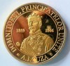 Medalie Aurita Alexandru Ioan Cuza, 40mm, Tombac, Proof, Capsula Protectie, Numismatica Romania