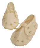 Papuc piele alba 7,5 cm
