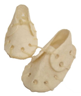 Papuc piele alba 7,5 cm foto