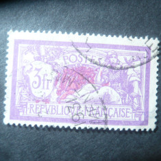 Serie Franta 1927 - Alegorie , 1 valoare stampilata , 3 fr