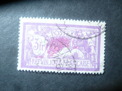 Serie Franta 1927 - Alegorie , 1 valoare stampilata , 3 fr foto