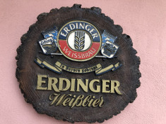 Reclama bere germana Erdinger,model trunchi de copac in basorelief foto