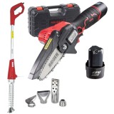 Raider RD-GP24 + RD-HG20 - Drujba cu 2 acumulatori Li-Ion 12 V 2 Ah 10 cm 5.8 m/s + Arzator electric de buruieni 2000 W 1.17 m