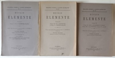 ELEMENTE , VOLUMELE I - III de EUCLID , 1939 - 1941 foto