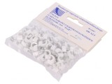 Cleme albe pentru cablu rotund 6mm, 100 bucăți