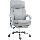 HOMCOM Scaun de Birou cu Masaj prin Vibrații, Roți Pivotante și &Icirc;nălțime Reglabilă, 66x60x113-121 cm, Gri | Aosom Romania