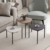 Set 3 bucati masute living, en.casa, Glamsbjerg, 45 x 45 x 45 cm, pal, metal, multicolor, stivuibile HausGarden Leisure, [en.casa]