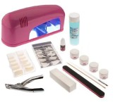 Set mic Basic gel UV, lampă galbenă cu 1 bec - sistem &icirc;n trei faze, INGINAILS