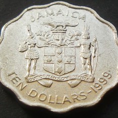 Moneda exotica 10 DOLARI / DOLLARS - JAMAICA, anul 1999 *cod 468