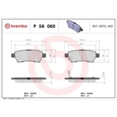 Placute frana Nissan Navara Np300 (D40) 10.04-, Navara Np300 (D40) 07.08-, Pathfinder 3 (R51) 01.05-, Spate, BREMBO