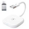 Apple CarPlay Auto Wireless cu adaptor USB la USB-C, 5GHz WiFi, 4.2 Bluetooth, Plug &amp; Play