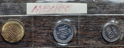 SET 3 MONEDE MEXIC - 5 CENTS 1995, 10 CENTS 1996 SI 20 CENTS 1995, AUNC/UNC foto