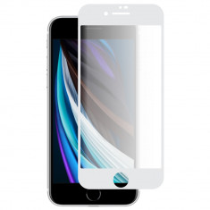 Folie Sticla NanoGlass pentru iPhone SE 2 2020 3D Full Cover acopera tot ecranul Full Glue Alb foto