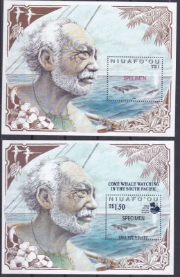 DB1 Fauna Marina Balene 1990 - 1995 Niuafo&amp;#039;ou 2 x SS SPECIMEN RARE MNH foto