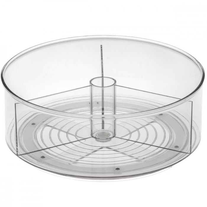 Organizator rotativ 360&deg; pentru frigider/dulap, 3 compartimente, &Oslash;23x7cm