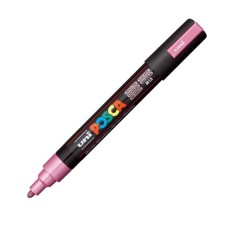 Marker UNI PC-5M Posca, 1.8-2.5 mm,varf mediu,roz metalizat