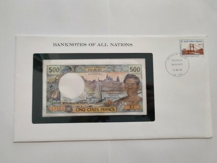 Noua Caledonie - 500 Francs ND (1985) - In plic de prezentare