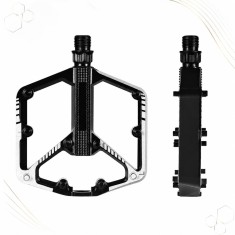 Set 2 Pedale pentru Bicicleta SPD/MTB, Aluminiu, Anti-alunecare, Rulment Etans, Waterproof, Silver/Black