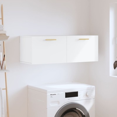 vidaXL Dulap de perete, alb, 100x36,5x35 cm, lemn compozit foto