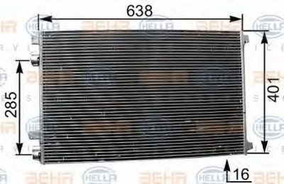 Condensator / Radiator aer conditionat RENAULT SCENIC II (JM0/1) (2003 - 2009) HELLA 8FC 351 301-561 foto