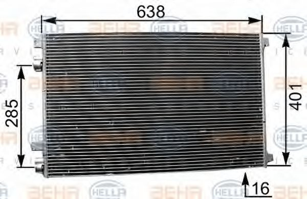 Condensator / Radiator aer conditionat RENAULT SCENIC II (JM0/1) (2003 - 2009) HELLA 8FC 351 301-561