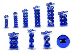 Set 12 globuri 60mm metalizat albastre foto