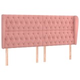 Cumpara ieftin Tablie de pat cu aripioare, roz, 203x23x118/128 cm, catifea