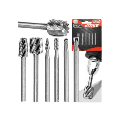 Set 6 freze pentru aluminiu si otel 3.2 mm, HSS, Verke foto