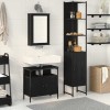 VidaXL Set de mobilier pentru baie cu raft cu ușă 3 pcs Stejar negru 3334397