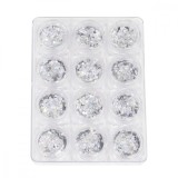 Set 12 paiete decorative pentru unghii, argintiu/camelion