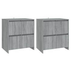 Servante, 2 buc, stejar sonoma gri, 70x41x75 cm, lemn prelucrat