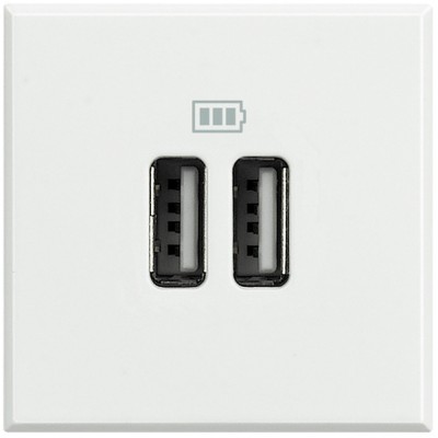Priza USB tip A dubla 5V 3000mA Axolute Bticino 2M alb HD4285C2 foto