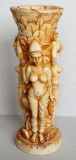 Vaza cu 3 siluete erotice feminine imitatie de fildes arta hindu 23,5cm inaltime, Piatra, Asia