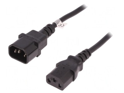 Cablu Prelungitor IEC C13 la C14 5m Negru 10A 250V foto
