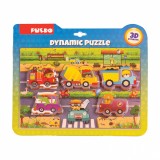 PUZZLE DIN SPUMA EVA, MASINI SI SEMNE DE CIRCULATIE, 17, PUEDO TOYS