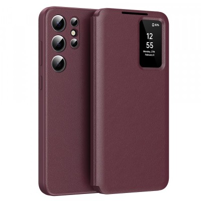 Husa pentru Samsung Galaxy S24 Ultra S928, Techsuit, SmartView, Rosie foto