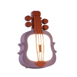 Lampa de Veghe, cu Protectie pentru Ochi, Model Violina, Lumina Calda, Incarcare USB, ABS, 14.3x5x9.9 cm, Mov/ Portocaliu