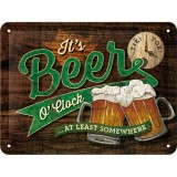 Placa metalica - Beer O&#039;Clock - 15x20 cm, Nostalgic Art Merchandising