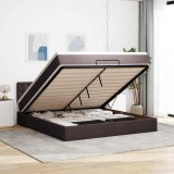 VidaXL Cadru de pat otoman cu saltea țesătură maro &icirc;nchis 180x200 cm